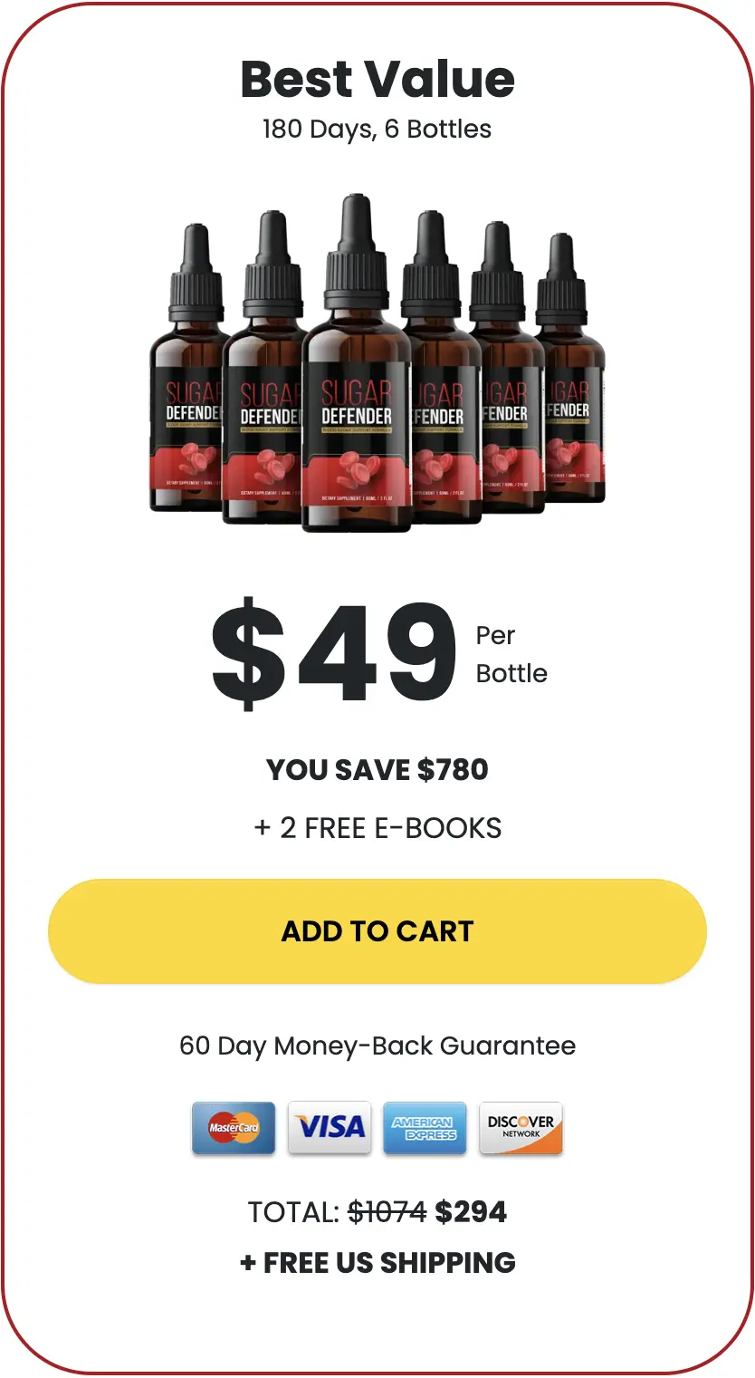 Sugar Defender Buy Six Bottles